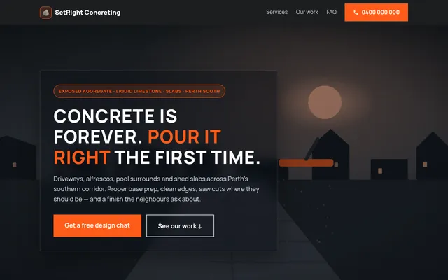 Concreter — showcase-led