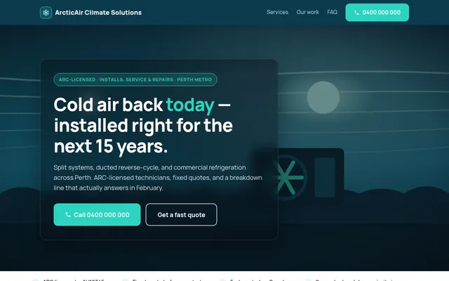 Air Con & Refrigeration — emergency-led