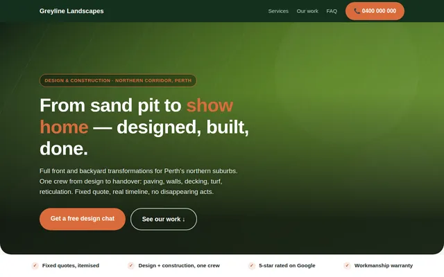 Landscaper — showcase-led