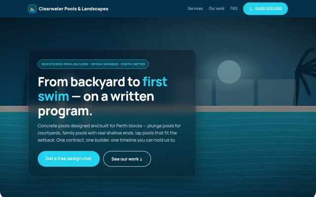 Pool Builder — project-led