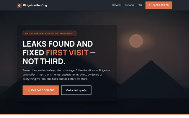 Roofer — emergency-led